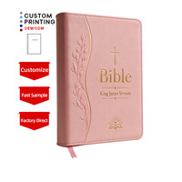 Fabricante de Biblias Personalizadas con Cubierta de Cuero PU Rosa, Servicio de Impresión de Biblias, Venta al por Mayor de Biblias Personalizadas para Niñas