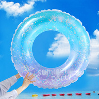 Flotteur de piscine gonflable personnalisé pour enfants, anneau de natation transparent en PVC portable avec paillettes, cercle gonflable personnalisé