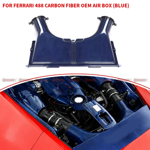Blue Color Dry Carbon Fiber OEM Style Engine Airbox for Ferrari 488 Car Air Intake Box Vehicle Modification - Product Image 1