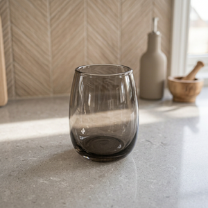 Smoke Gray Round <b>Glass</b> Handmade Eco-Friendly Luxury Votive Holder <b>Jar</b> with Custom Logo - Product Image 3