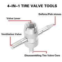 Outil de réparation de pneus 4-en-1 : Extracteur de valve pour voiture, camion, moto – Idéal pour l'entretien en garage et atelier