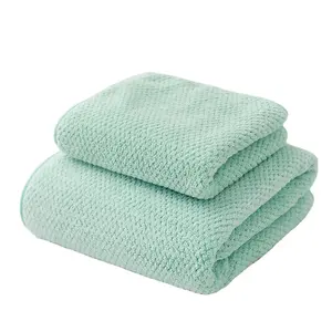 热销超细纤维素面毛巾35 * 75厘米定制标志干发毛巾包裹针织布