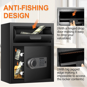 AL-2014F nhà văn phòng Thả An toàn hộp khóa Khóa thả khe cắm điện tử kỹ thuật số Khóa vân tay tuya ứng dụng truy cập Carbon thép két - Product Image 5