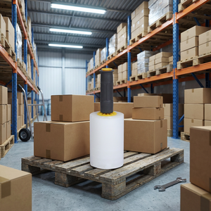 <span class=keywords><strong>Film</strong></span> étirable haute résistance, <span class=keywords><strong>film</strong></span> transparent pour palettes, utilisation manuelle et à la machine, résistant aux déchirures, forte adhérence, emballage protecteur - Product Image 1