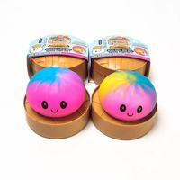 Squishies al por mayor, 12 unidades/caja, Dumplings de arcoíris misteriosos, Bao Bun, Bolas de apretar coloridas, Juguete antiestrés