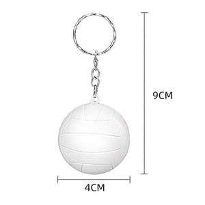 Custom White Volleyball Keychains for Party Favors & School Carnival <b>Gift</b> Fillers - Perfect Party Bag Accessories - Product Image 2