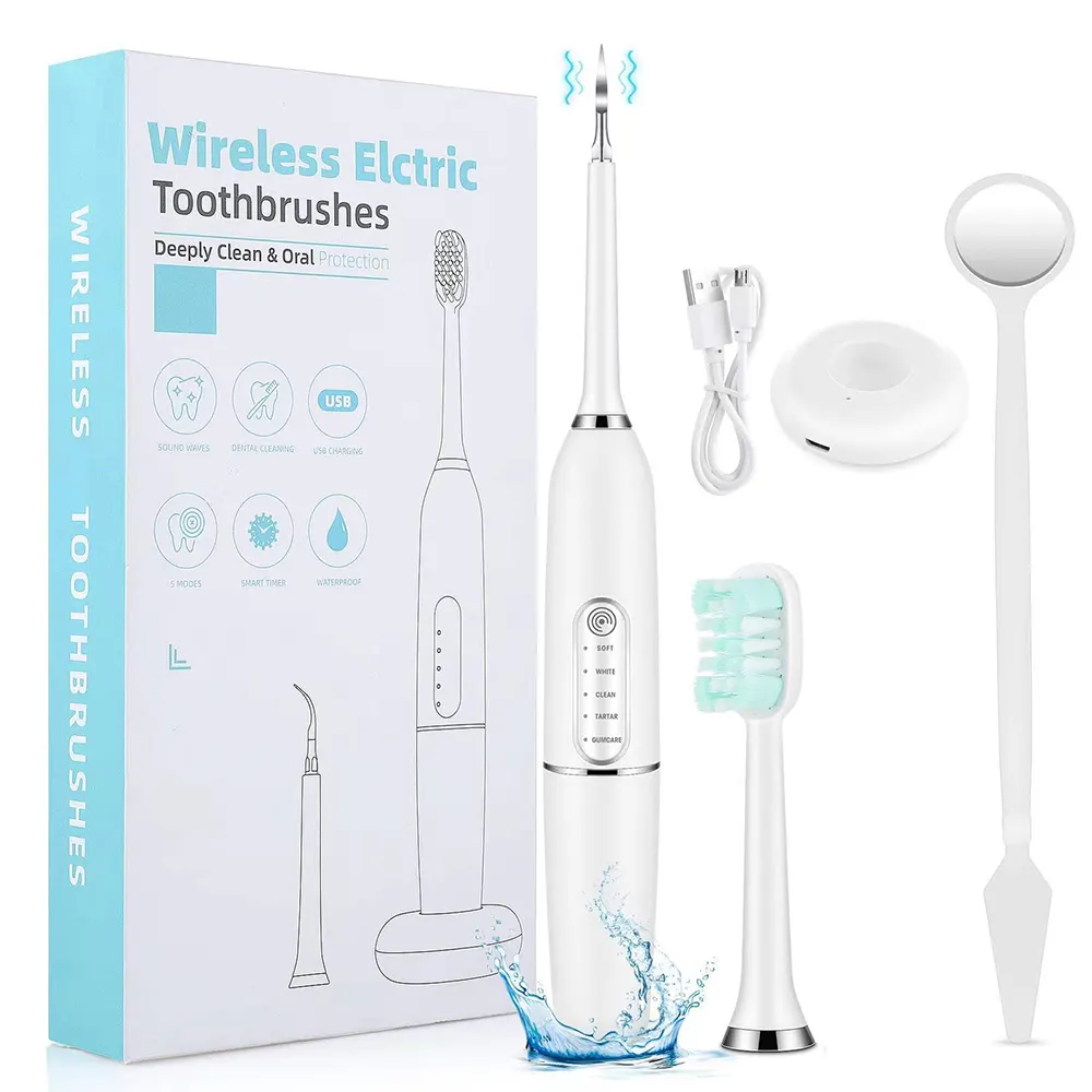 大人のための旅行家庭用ワイヤレスUSB充電式歯科用電卓リムーバー電気歯ブラシ