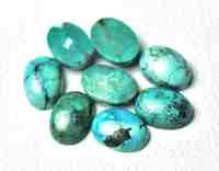 Turquoise tibétaine naturelle, taille ovale, lot de pierres brutes polies non traitées pour la fabrication de bijoux, calibrées, vente en gros, effet optique étoilé