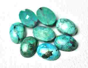 Lote de piedras preciosas sueltas ovaladas turquesas tibetanas naturales pulidas sin tratar para hacer joyas de piedras preciosas calibradas al por mayor - Product Image 5