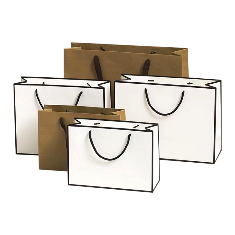 custom logo reusable shopping paper bag with logo customized white shopping clothing packaging gift bag