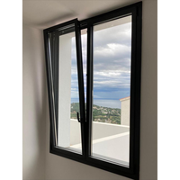 Fenêtre à battant et à bascule en aluminium à rupture de pont thermique, cadre fin, moderne et luxueuse, pour projets de villas