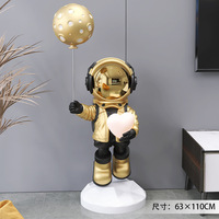 Offre Spéciale Japandi Astronaute 110 Cm Sculpture Astronaute Modèle Salon Ornement Bienvenue Décoration de La Maison
