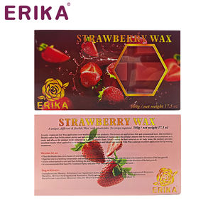 Emballage de boîte-cadeau de blocs de <span class=keywords><strong>cire</strong></span> dure parfumée à la fraise de marque privée 500g pour l'épilation professionnelle de salon - Product Image 3