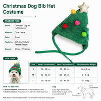 Costume de Noël pour chien et chat, avec chapeau et bavoir, en polyester, tenue festive, Chine