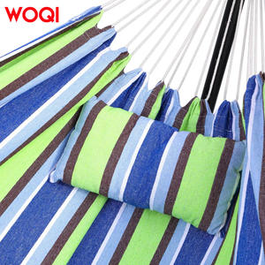 Hamaca Woqi con marco de acero, portátil, de tela de algodón, para camping, jardín, terraza y uso en interiores. - Product Image 4