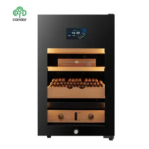 Candor定制中国专业电动显示器雪茄盒400件容量，带门锁热电冷却