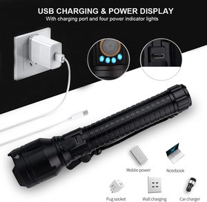 Puissante lampe torche tactique de camping en plein air LED 3XHP50 10W 10000 lumens 5 modes IPX67 étanche 4x18650 batterie USB - Product Image 5