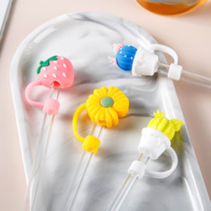 Cubierta <span class=keywords><strong>de</strong></span> paja <span class=keywords><strong>de</strong></span> vidrio <span class=keywords><strong>de</strong></span> 10mm Topper oso cabeza <span class=keywords><strong>de</strong></span> león sol flor cubierta <span class=keywords><strong>de</strong></span> paja queso naranja pajitas reutilizables cubre tapa para taza Stanley - Product Image 2