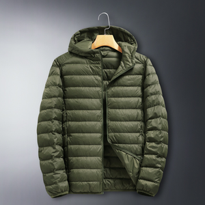 Piumino invernale leggero da uomo piumino traspirante <span class=keywords><strong>con</strong></span> <span class=keywords><strong>cappuccio</strong></span> <span class=keywords><strong>con</strong></span> chiusura a cerniera per uso esterno - Product Image 4