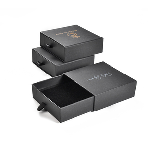 B01 Bracelet Boxes Packaging For Jewellery gift Printed Custom Logo With Small Black Jewelry Box