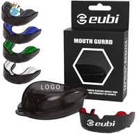 Protège-dents en silicone imprimé noir et blanc à deux niveaux de haute qualité avec protège-guêtres en EVA pour la boxe, le football et le MMA