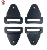 Boucle de ceinture à double barre noire Triangle POM en plastique pour sac à main Sangles de sangle de sac à dos Fixation facile à mettre et à enlever