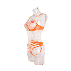 性感薄款刺绣法国文胸套装网眼花卉内衣批发<span class=keywords><strong>2</strong></span>件套花卉刺绣内衣套装性感内衣 - Product Image 2