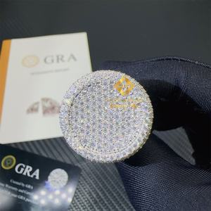 เครื่องประดับที่ดีแหวนเงิน VVS เพชรโมอิส925ชุบทองสไตล์ฮิปฮอปแนวฮิปฮอปเย็น - Product Image 5