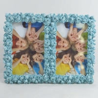 Bingkai Foto Resin Bunga Vintage Dua Sisi Buatan Tangan & Ramah Lingkungan untuk Hadiah, Dapat Digantung Vertikal di Dinding