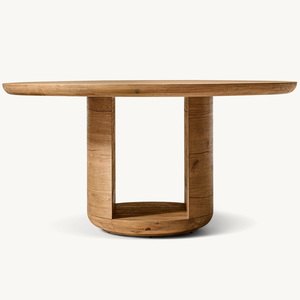 Meubles de salle à manger de style américain RH personnalisés Rhoohill, table à manger en <span class=keywords><strong>bois</strong></span> de chêne massif, table à manger ronde - Product Image 3
