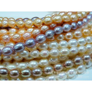 ไข่มุกน้ำจืดรูปทรงข้าวสาร ขนาด 5-6 มม. เกรด AAA สีขาว ชมพู ม่วง สำหรับทำเครื่องประดับ ขายส่งแบบเม็ดเดี่ยว - Product Image 3