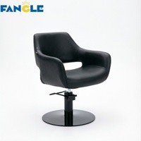 Nouveau fauteuil de barbier en cuir noir réglable en hauteur, chaise de coiffure de salon avec rotation à 360 degrés, station de coiffure pour femmes