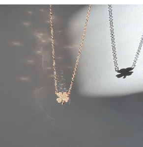 <span class=keywords><strong>Collana</strong></span> in <span class=keywords><strong>Argento</strong></span> S925 con Ciondolo a <span class=keywords><strong>Quadrifoglio</strong></span> in Zircone Rosa, Gioiello Personalizzato per Matrimonio e Fidanzamento - Product Image 2