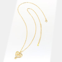 Elegante S925 Sterling Silber Feinschmuck MOM Herz-Anhänger Halskette Kursiv Besetzt mit CZ 2-Tonig Damen Großhandel Bijoux Collares