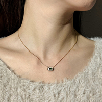 Collier pendentif en or plaqué avec halo de diamants CZ vert émeraude, argent sterling 925, bijoux pour femmes