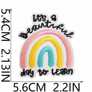 Nuevo Parche Termoadhesivo Bordado con Palabras Motivadoras de Colores Primaverales, 'Good Day Good Vibes', para Decoración de Ropa y Sombreros de Niños, Regalo - Product Image 4