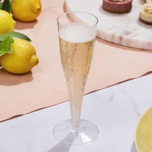 Flûtes à champagne jetables en plastique transparent à paroi simple de 170 ml, gobelets à dessert écologiques biodégradables pour les fêtes et les mariages - Product Image 3