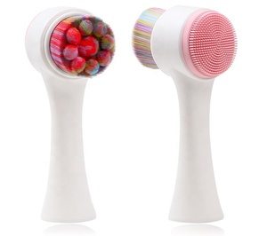 <span class=keywords><strong>Brosse</strong></span> <span class=keywords><strong>nettoyante</strong></span> faciale manuelle en silicone de bonne qualité, prix abordable, cheveux synthétiques multicolores, imperméable, étiquette privée acceptable - Product Image 5