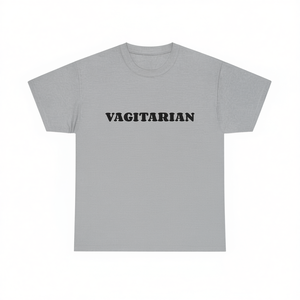 T-Shirt Vagitarian Grigia Unisex per Adulti, Manica Corta, Collo Rotondo, Stampa Serigrafica, Abbigliamento Promozionale - Product Image 3