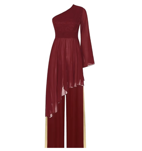 Tenue de <span class=keywords><strong>danse</strong></span> de louange pour femmes <span class=keywords><strong>tunique</strong></span> de culte robe à manches évasées avec des ensembles de pantalons à jambes larges pour le culte <span class=keywords><strong>danse</strong></span> latine liturgique - Product Image 5