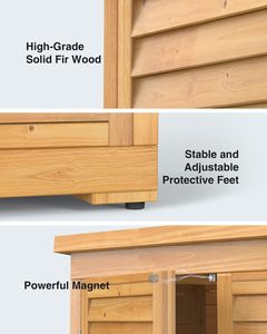 Abri de jardin extérieur à double porte, verrouillable, étanche, en bois de <span class=keywords><strong>sapin</strong></span>, avec <span class=keywords><strong>3</strong></span> étagères réglables pour l'organisation du jardin et de la cour. - Product Image 2