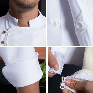 Vêtements de travail en polyester et coton, logo personnalisé, veste de chef de cuisine, uniforme de serveur de restaurant, veste de chef de cuisine tendance - Product Image 2