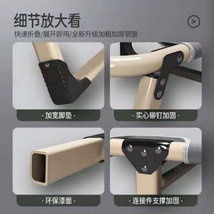 Folding Single <b>Bed</b> Steel <b>Frame</b> Portable Recliner Minimalist Design For Home Office Nap Use - Product Image 2