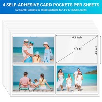 Pochettes autocollantes transparentes en PVC vinyle personnalisées pour étiquettes, porte-cartes d'index 4" x 6" avec ouverture supérieure