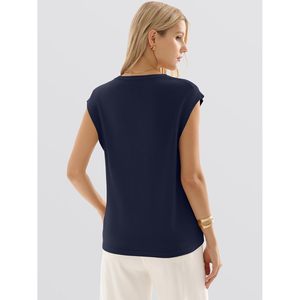 Gilet pull sans manches pour femme, col rond, léger, respirant, tricoté, décontracté, été - Product Image 5