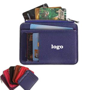 Tarjetero de Cuero PU Estilo Vintage con Patrón Litchi, Cierre Cuadrado y Múltiples Ranuras para Tarjetas, Cartera Multifuncional al por Mayor - Product Image 1
