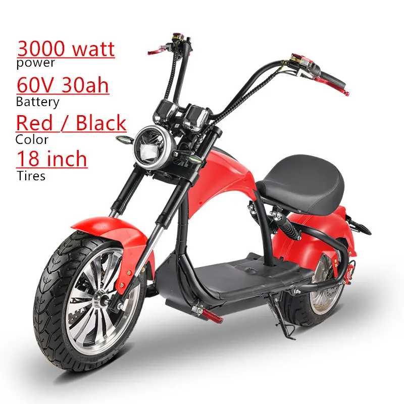 2022 Factory Supply Delen Elektrische Scooter 60V 30ah 3000W 18 Inch Borstelloze Volwassen Elektrische Citycoco 5000W