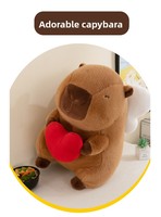 Peluches Capybara Cœur Rouge en Gros, Décoration de Fête, Cadeaux de la Saint-Valentin, Animaux en Peluche Capybara pour Filles et Femmes