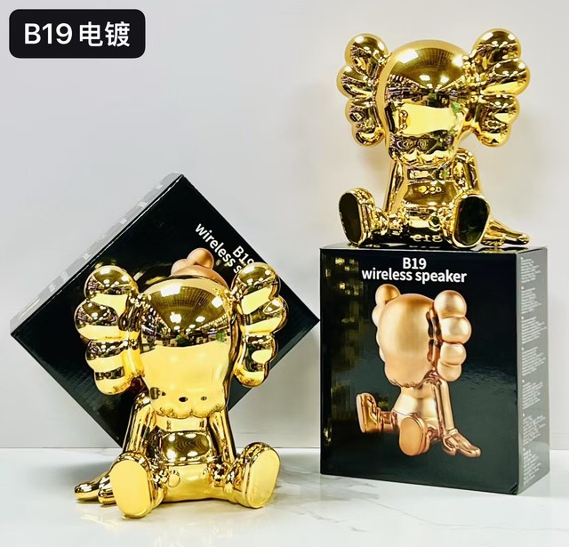 B19 Electroplating Model Wireless Speaker - Cartoon Pattern Decorative Item Multi-functional Radio Speaker