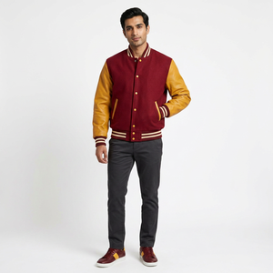 Heavyweight Chenille Embroidered Wool <b>Lettering</b> <b>Men's</b> Varsity Baseball <b>Jacket</b> College <b>Jacket</b> - Product Image 1